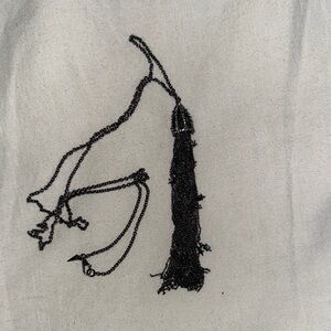 Alexis Bittar Long Black Beaded Tassel Necklace